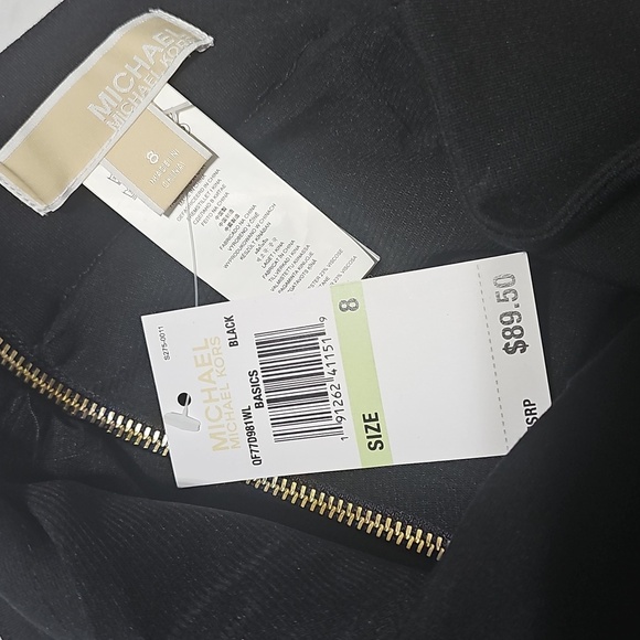 Michael Kors Black Gold Zippered Skirt Size‎ 8 New - Picture 3 of 5